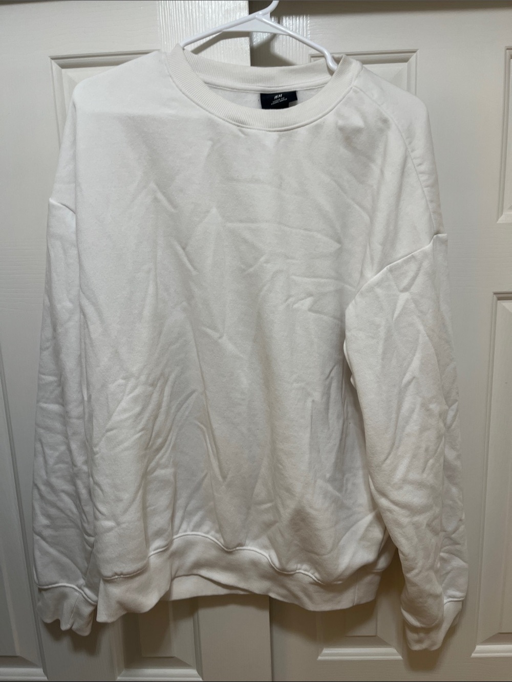 H&M Men's Cream Crewneck Sweatshirt